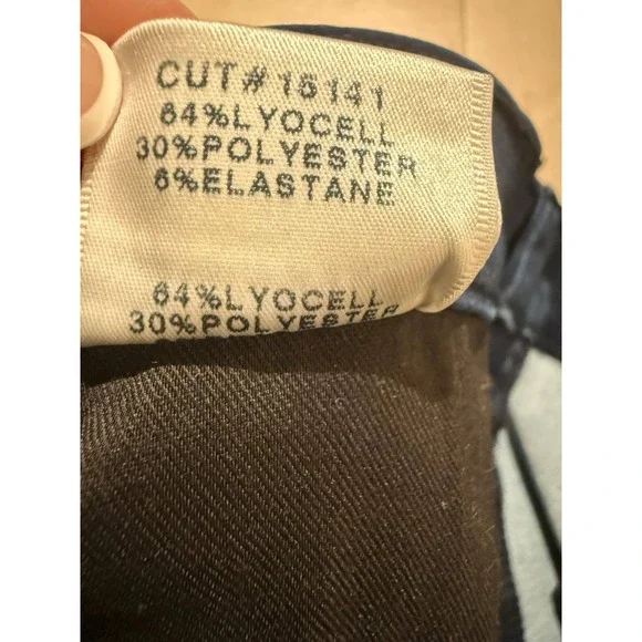 J Brand Ruby Electric Blue Coated High Rise Skinny Jeans Lace Hem Size 26 - Picture 6 of 7